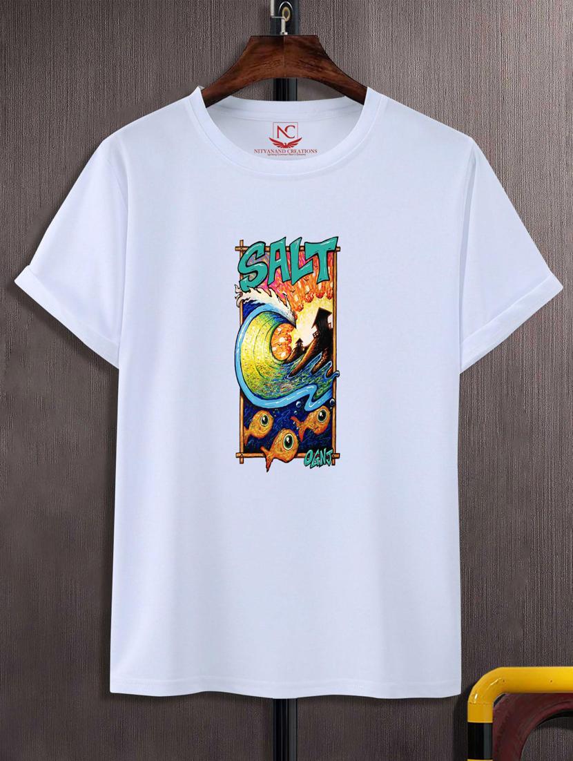 unisex white graphic printed t-shirt - 20777229 - Zoom Image - 0