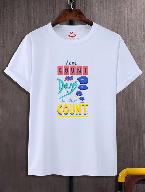 unisex white typographic printed t-shirt - 20777234 - Standard Image - 0