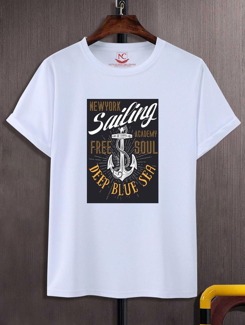 unisex white typographic printed t-shirt - 20777237 - Zoom Image - 0