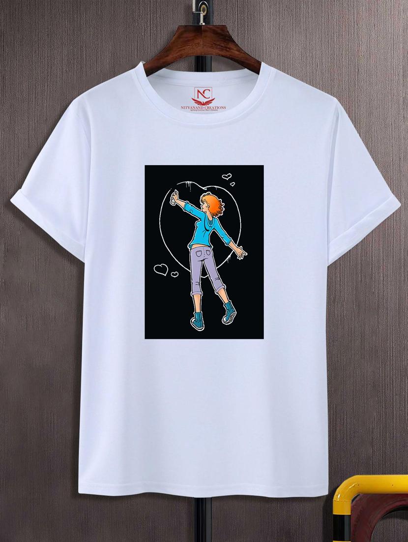 unisex white graphic printed t-shirt - 20777245 - Zoom Image - 0