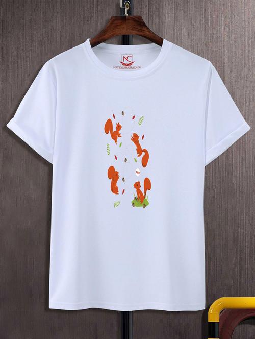 unisex white graphic printed t-shirt - 20777263 - Standard Image - 0