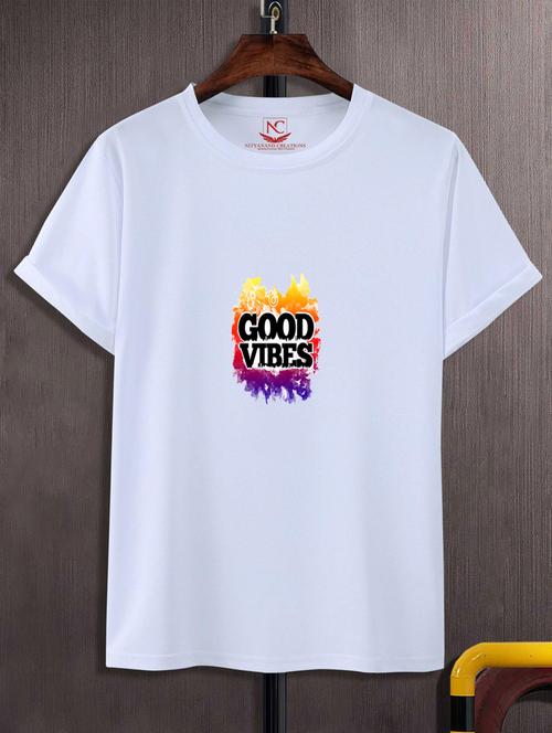 unisex white typographic printed t-shirt - 20777268 - Standard Image - 0
