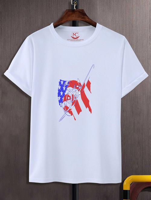 unisex white graphic printed t-shirt - 20777276 -  Standard Image - 0