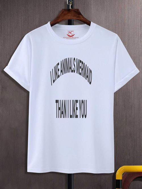 unisex white graphic printed t-shirt - 20777296 -  Standard Image - 0