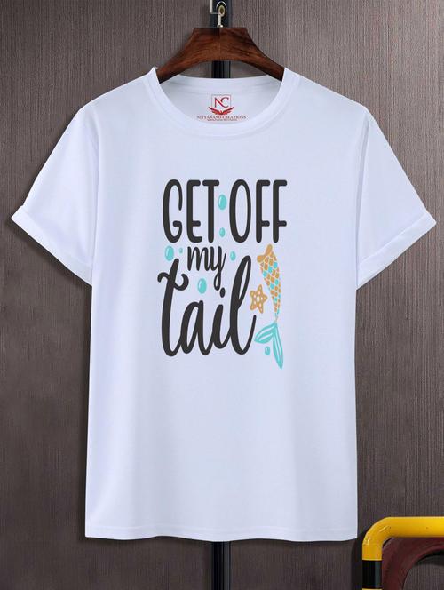 unisex white typographic printed t-shirt - 20777306 -  Standard Image - 0