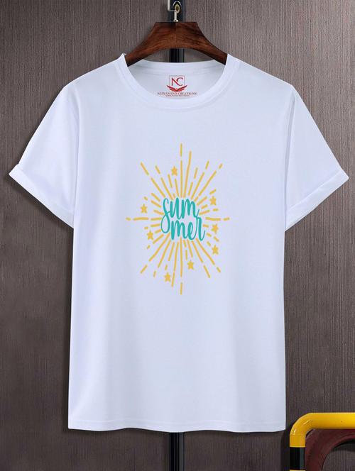 unisex white graphic printed t-shirt - 20777309 -  Standard Image - 0