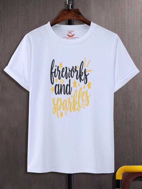 unisex white graphic printed t-shirt - 20777315 - Standard Image - 0