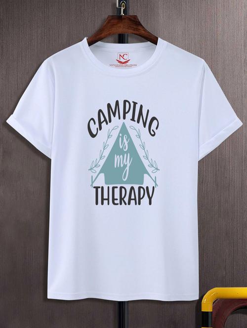 unisex white typographic printed t-shirt - 20777316 -  Standard Image - 0