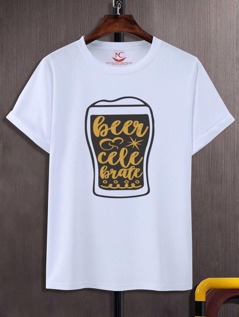 unisex white typographic printed t-shirt - 20777317 - Zoom Image - 0