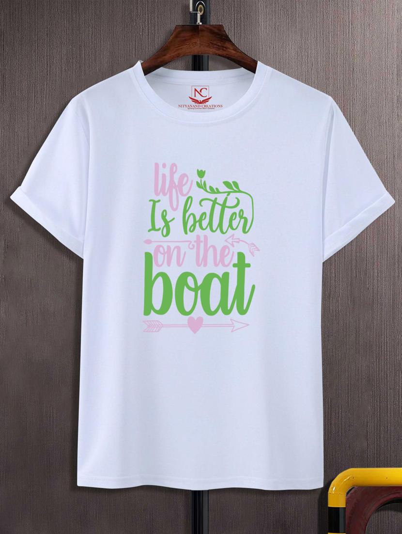 unisex white typographic printed t-shirt - 20777321 - Zoom Image - 0