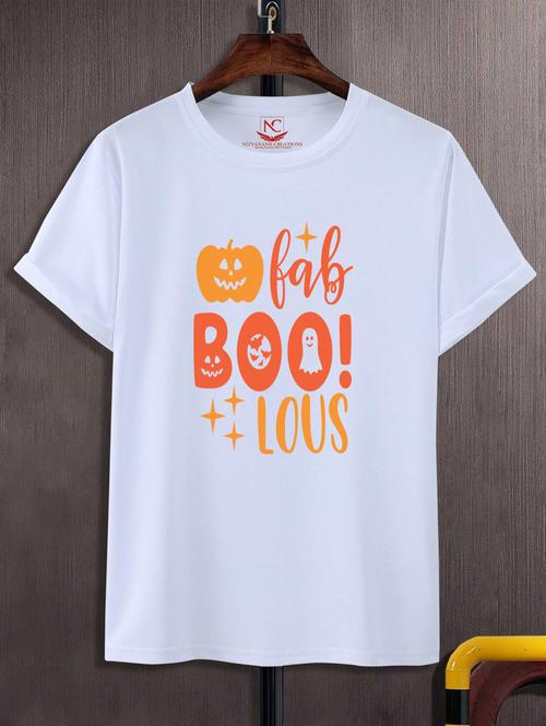 unisex white typographic printed t-shirt - 20777333 -  Standard Image - 0