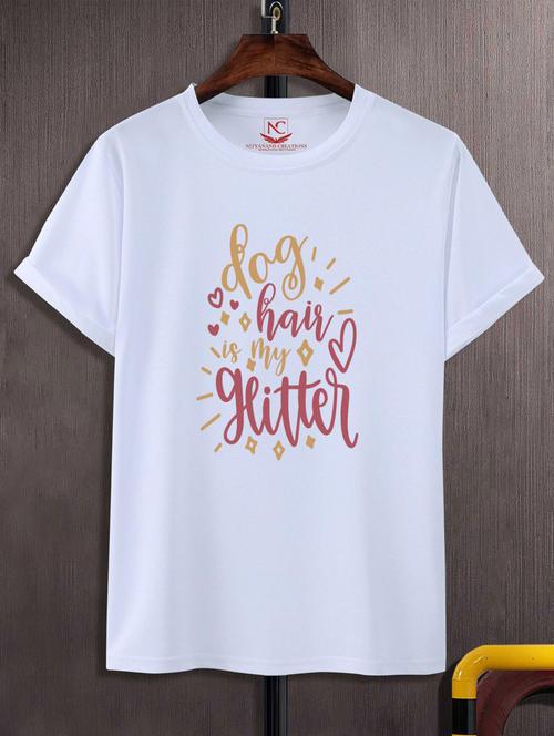 unisex white typographic printed t-shirt - 20777334 - Standard Image - 0