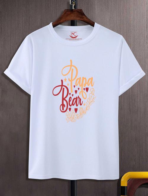 unisex white typographic printed t-shirt - 20777344 -  Standard Image - 0