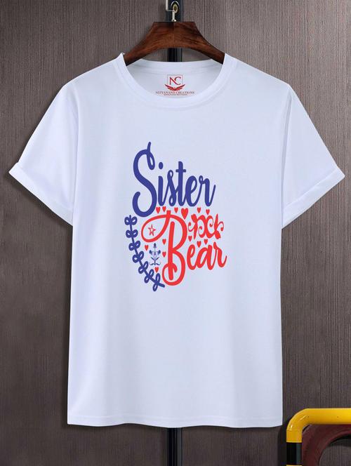 unisex white typographic printed t-shirt - 20777346 -  Standard Image - 0
