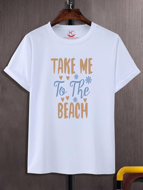 unisex white typographic printed t-shirt - 20777360 -  Standard Image - 0