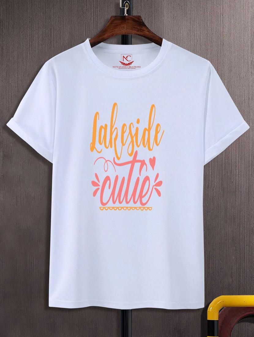 unisex white typographic printed t-shirt - 20777372 - Zoom Image - 0
