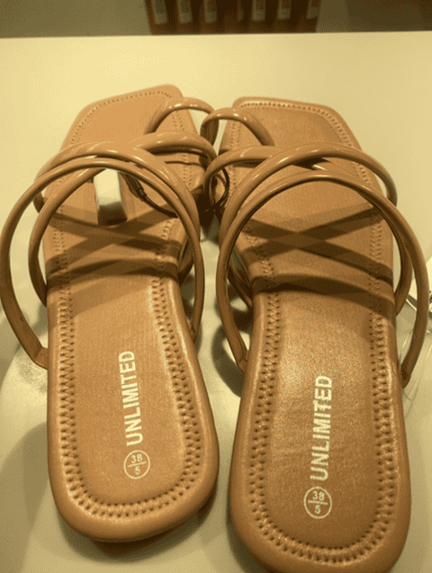 nude pu (polyurethane) flip flops - 20777426 -  Standard Image - 0
