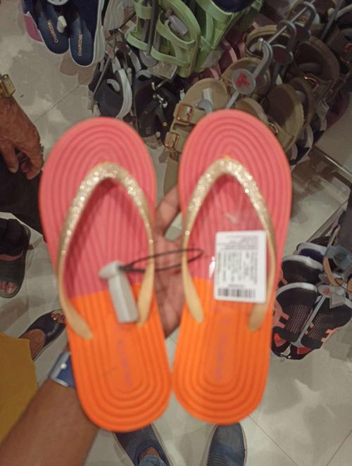 orange pvc flip flops - 20777431 - Standard Image - 0
