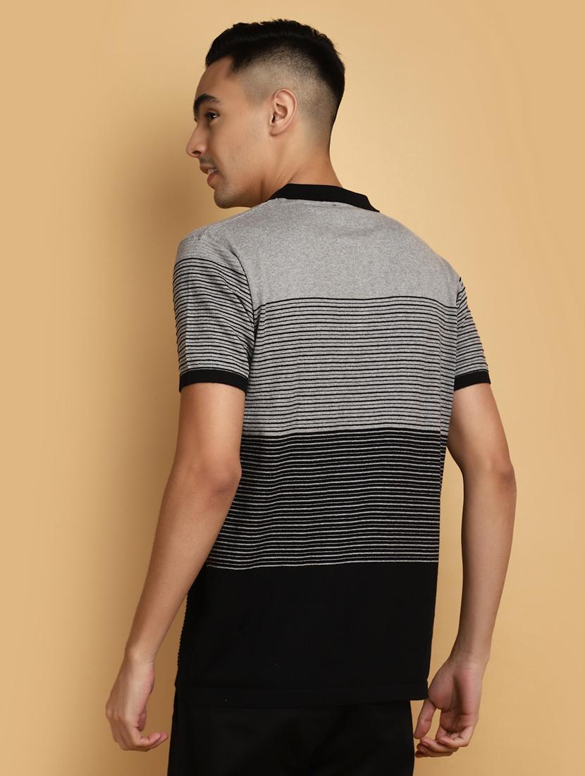 men polo neck striped t-shirt - 20777445 - Standard Image - 3