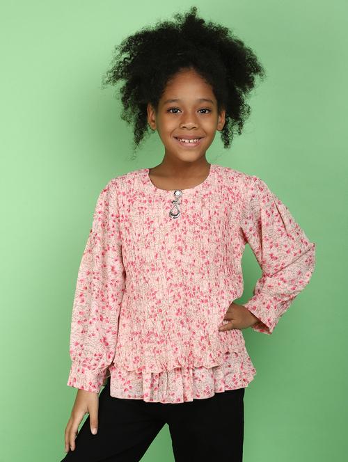 girls floral printed layered top - 20777464 - Standard Image - 0