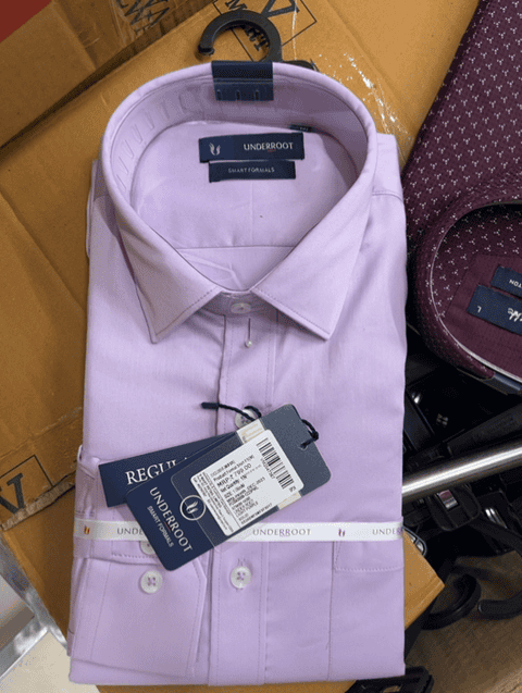 light purple satin lycra formal shirt - 20777577 - Zoom Image - 0