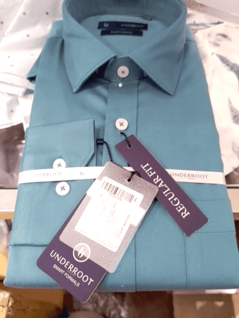 teal satin lycra formal shirt - 20777578 - Zoom Image - 0