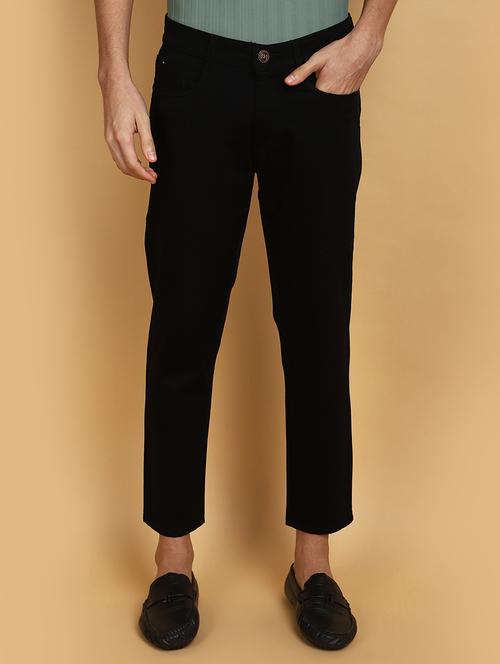 men mid rise solid chinos casual trouser - 20777590 - Standard Image - 0