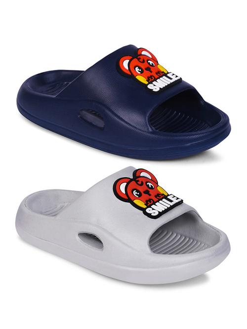 pack of 2 kids multi coloured slippers - 20794772 - Standard Image - 0