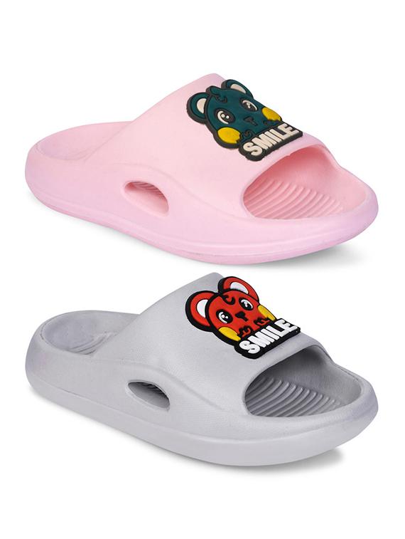 pack of 2 kids multi coloured slippers - 20794778 - Zoom Image - 0