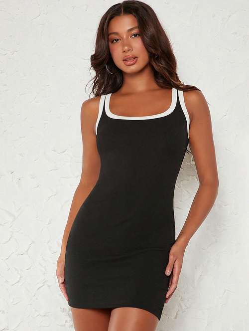 women solid round neck sleeveless dress - 20795025 - Standard Image - 0