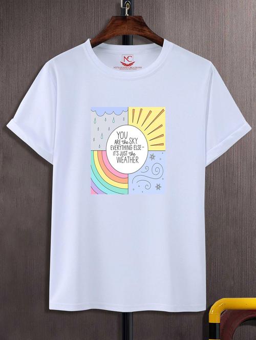 unisex white graphic printed t-shirt - 20795409 - Standard Image - 0