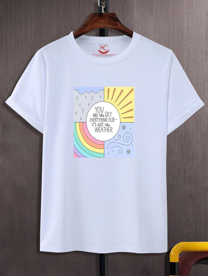 unisex white graphic printed t-shirt - 20795409 - Zoom Image - 0