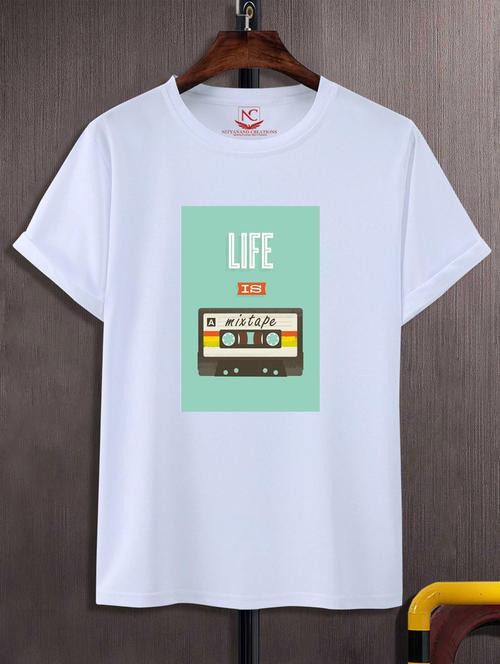 unisex white graphic printed t-shirt - 20795410 - Standard Image - 0