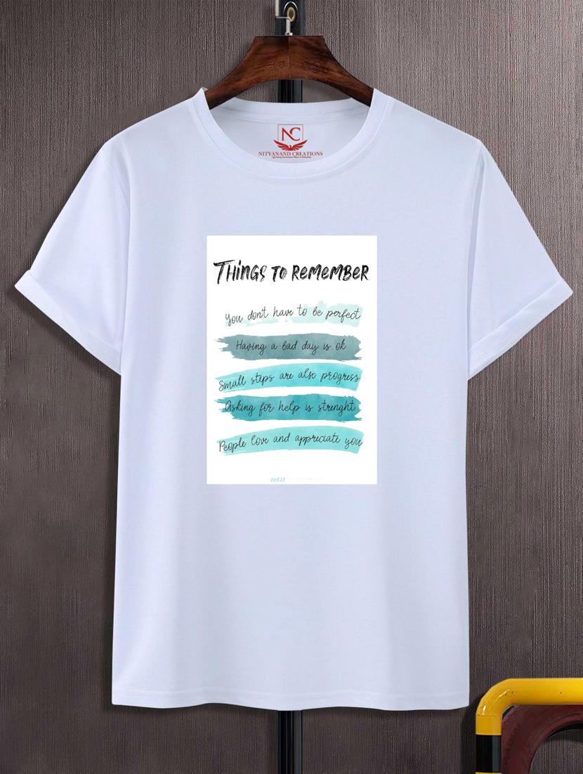 unisex white typographic printed t-shirt - 20795527 - Zoom Image - 0