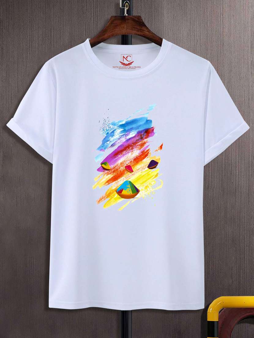 unisex white graphic printed t-shirt