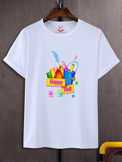 unisex white graphic printed t-shirt - 20795552 -  Standard Image - 0