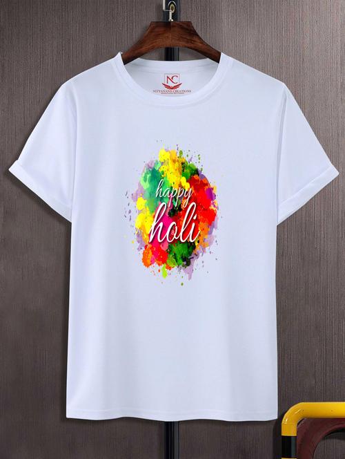 unisex white graphic printed t-shirt - 20795565 -  Standard Image - 0