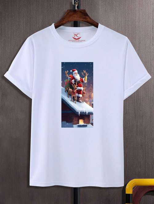 unisex white graphic printed t-shirt - 20795569 -  Standard Image - 0