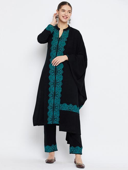 black embroidered wool set - 20796489 -  Standard Image - 0