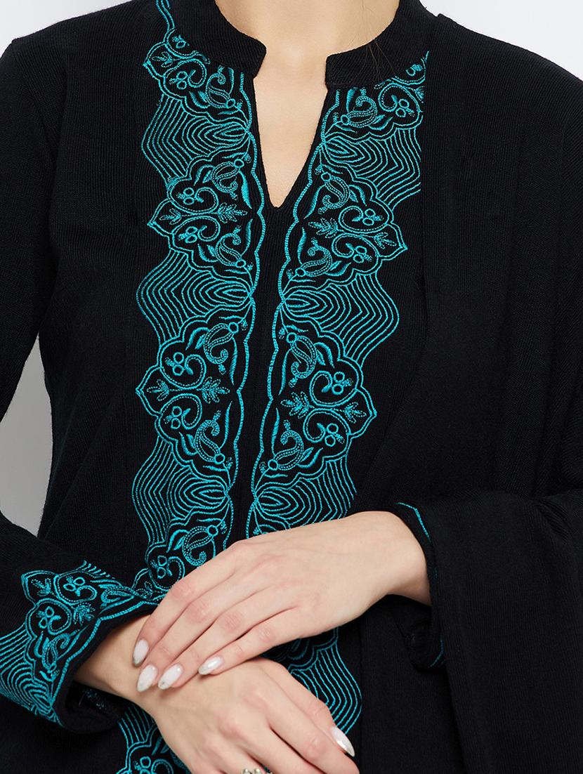 black embroidered wool set - 20796489 - Standard Image - 3