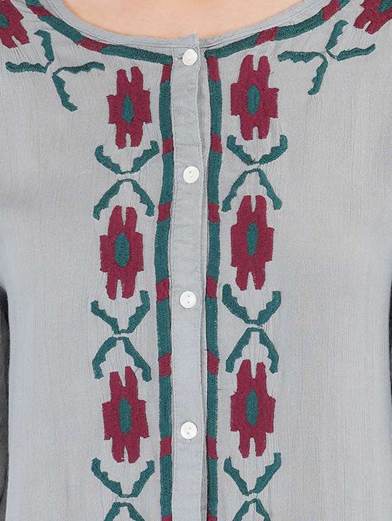 women printed round neck top - 20796649 -  Standard Image - 3