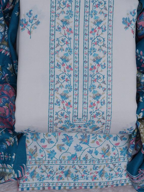 off white printed unstitched suit set - 20796757 - Standard Image - 3
