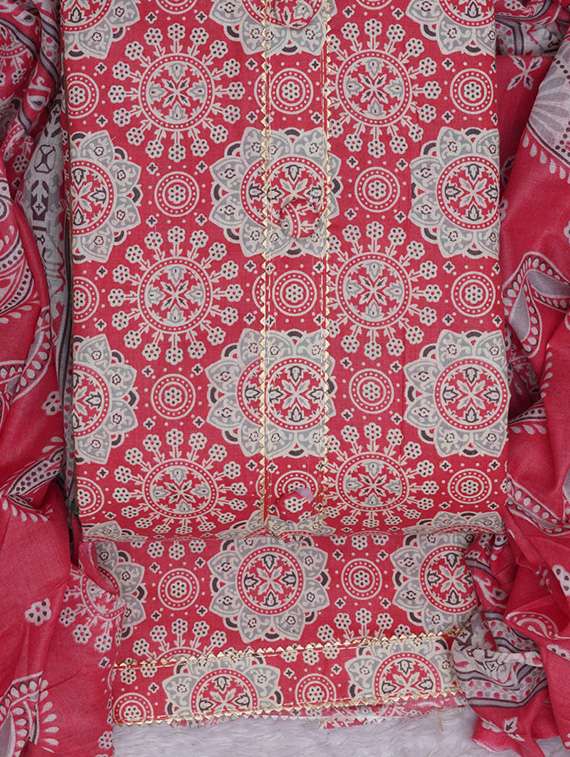 women pink printed unstitched suits - 20796759 - Standard Image - 3