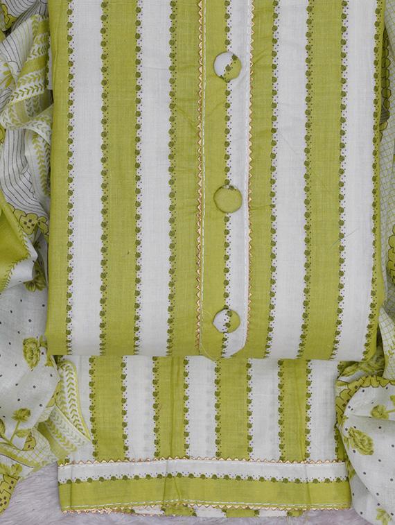 lime striped unstitched suit set - 20796765 - Standard Image - 3