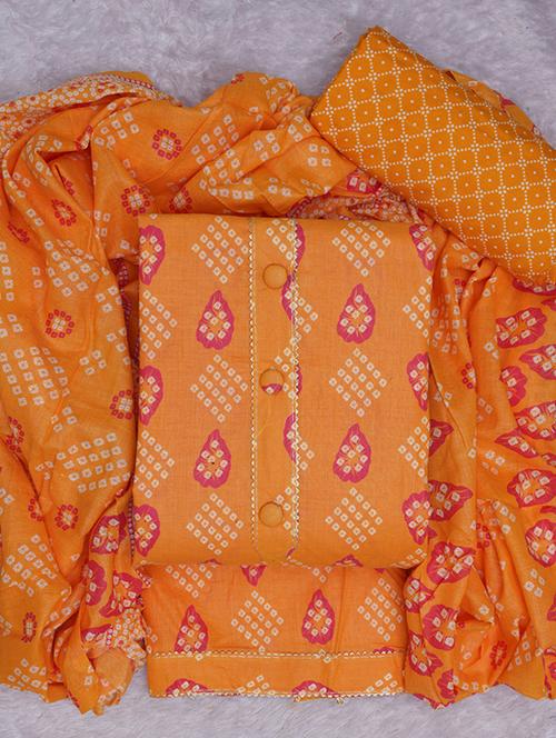 orange striped unstitched suit set - 20796767 - Standard Image - 0