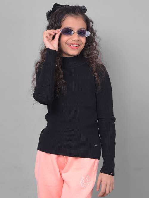 girls solid pullover sweater - 20796826 -  Standard Image - 0