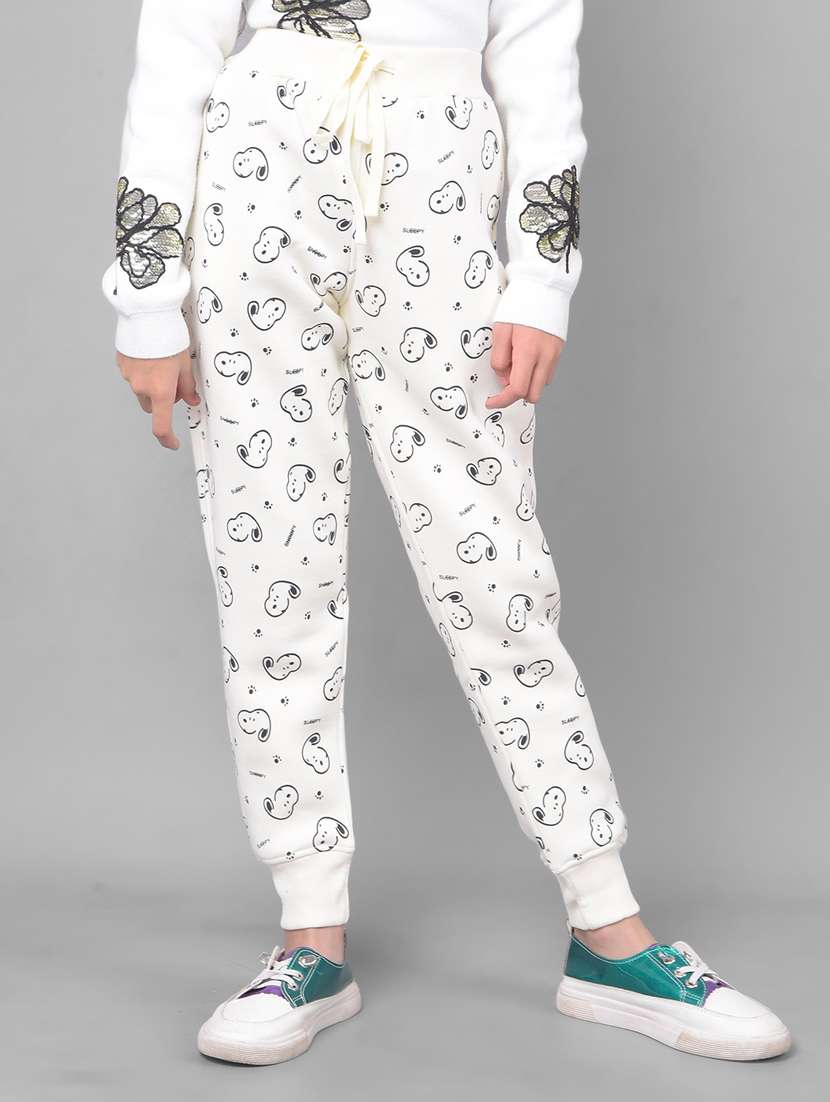 white cotton jogger track pant