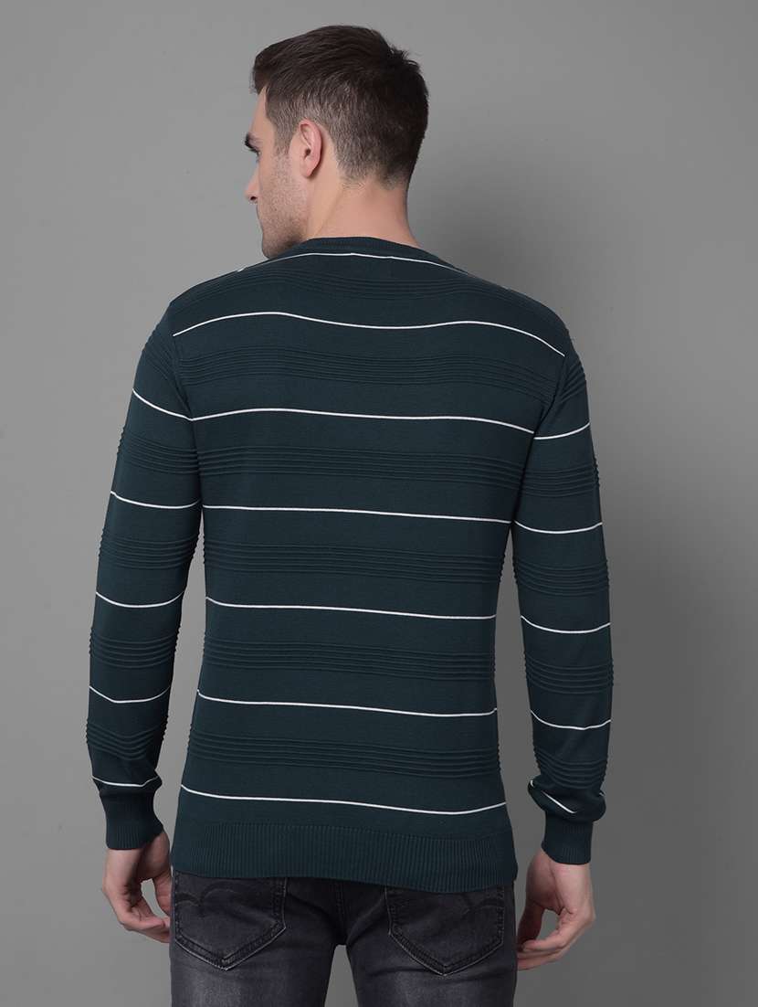 men round neck striped pullover - 20796877 - Standard Image - 3