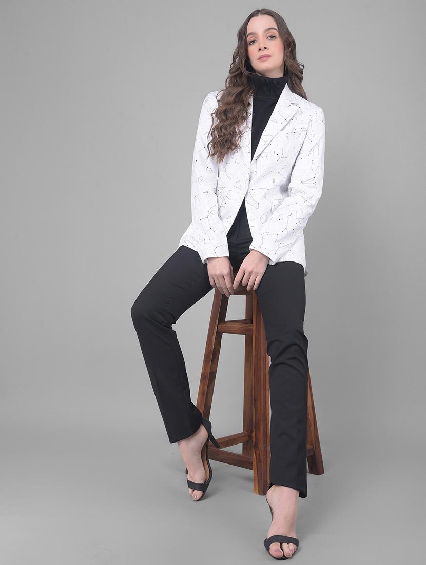 white cotton single breasted blazer - 20796915 - Standard Image - 5