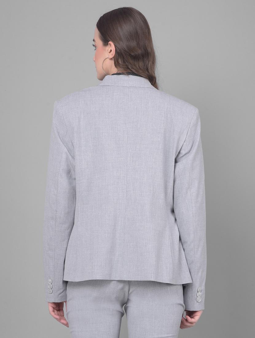women solid long sleeve single breasted blazer - 20796916 - Standard Image - 3